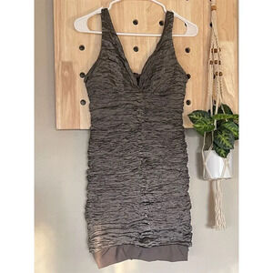 Nicole Miller Women's Gray Ruched Bodycon Cocktail Dress Size 8